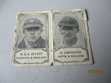 Barratt Famous Cricketers R.E.S. Wyatt Warwickshire & H. Larwood Nottinghamshire