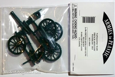 Armies in Plastic Napoleonic Wars 2x French 8-Pound Artillery Guns Waterloo 1/32 - Image 1 of 2
