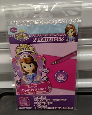 Sofia The First Princess Birthday Party Invitations (8) Invites With Envelopes - Image 1 of 2