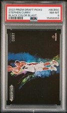 2022 Prizm Draft Picks Black ColorBlast Stephen Curry PSA 8 SSP color blast