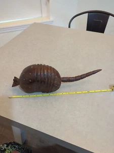 Wood Carved Texas Armadillo, 14" long - Picture 1 of 9