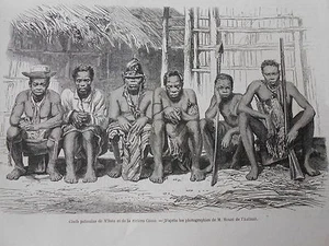Gravure 1866 - Ches Pahouin de M'Bata et d al rivière Como - Picture 1 of 1