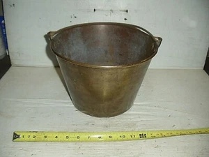 Old Vintage Antique Brass Bucket Kettle Pail American Manufacturers # 5  - Picture 1 of 5
