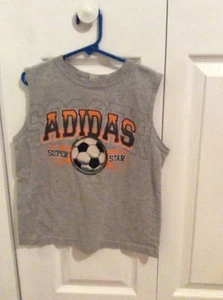 Boys gray sleeveless shirt w/Soccor ball on front - Size 5 - Adidas - Picture 1 of 2