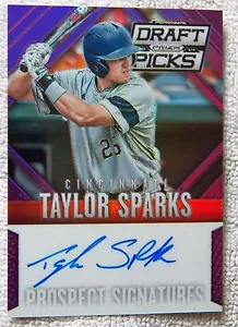 Cincinnati Reds Taylor Sparks Signed 2014 Prizm Purple Draft Picks Auto #008/149 - Picture 1 of 1