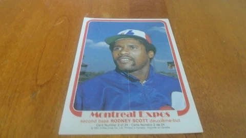 OPC 1981 RODNEY SCOTT   CARD NUMBER 2 MONTREAL EXPOS POSTER 5 BY 8 INCHES Cover