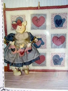 Patrón artesanal abrazos de campo muñeca gato bebé gatito n guantes y edredón colgante de pared - Imagen 1 de 2