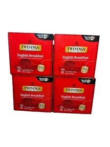 Twinings Inglés Desayuno Té Negro, 100 Bolsas de Té Envueltas Individualmente Paquete de 4 - Imagen 1 de 5