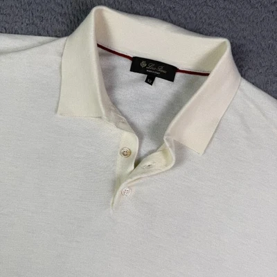 Camisa Polo Loro Piana Wish Manga Corta Para Hombres 52 Crema 100% Lana Virgen Suéter Foto 1 de 4