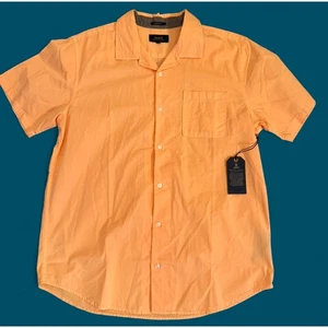 Camisa Roark Bien Usada Naranja Manga Corta Con Botones Para Hombres XL Informal RACK - Imagen 1 de 8