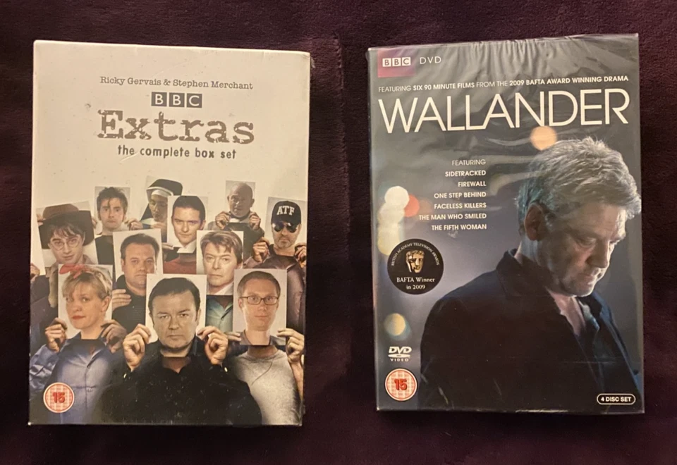 EXTRAS BBC FULL SET SEALED , + WALLANDER BOX SET SEALED ,2 SETS ONE PRICE - Image 1 of 1