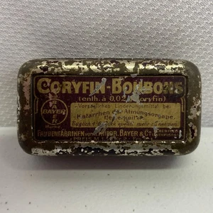 Vintage Bayer Coryfin-Bonbons Farbenfabriken advertising tin - Picture 1 of 8