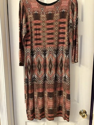 Karen Kane Sheath Dress Women’s Size Medium multi colored pattern  3/4 Sleeve - Image 1 of 4