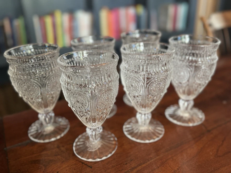 The Pioneer Woman Adeline 12-Ounce Footed Glass Goblets, Set of 6, Clear - Image 1 of 4