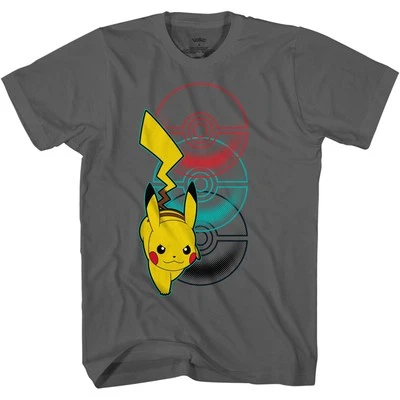 Pokemon Pikachu Big Boys Short Sleeve T-Shirt - Pikachu Lightning Energy Bounce - Image 1 of 4