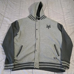 Zoo York Para Hombre Talla XL Cremallera Gris Sudadera con Capucha Patinador Forrado Cálido - Imagen 1 de 14