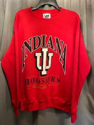 Vintage Indiana University Hoosiers Red Crewneck Sweatshirt AN59132 - Image 1 of 2