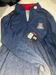 NEW Arizona Wildcats UA Colosseum Athletics Navy Blue LS 1/4 Zip Shirt Mens L - Picture 1 of 2