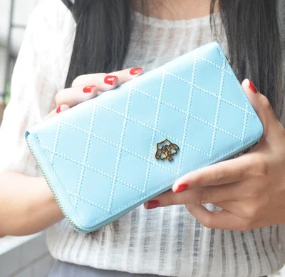 Women Long Wallet Leather Crown Purse Multi ID Credit Card Holder Zipper Handbag - Image 1 of 4