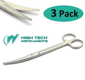 3 Surgical Operating Medical Mayo Scissors Curved 5.5" Blunt/Blunt Instruments - Picture 1 of 3