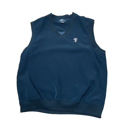 复古 Monterey 经典高尔夫背心男式 L 绿色 Y2k 街头溜冰狮子徽章标志 — 第 1/4 张图片