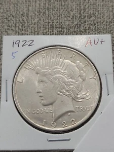 1922 Peace Silver Dollar AU+ - Picture 1 of 2