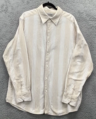 Linen Blend Shirt Men's Size XL Light Brown Long Sleeve Concepts by Claiborne - Image 1 of 4