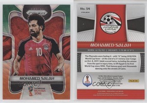 2018 Panini Prizm World Cup Green and Orange Wave Prizm Mohamed Salah #54
