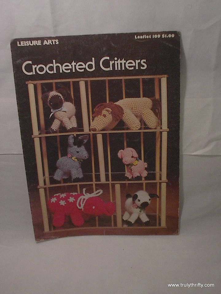 Vintage 1977 Leisure Arts Crocheted Critters Leaflet 109  - Image 1 of 1