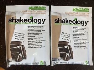 Shakeology Shake Mix COOKIES CREAM (2) Single Serving Packets 9/2022