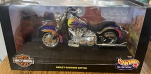 Harley Davidson Softail 1999 Hot Wheels Collectibles ~ púrpura con llamas escala 1:10 - Imagen 1 de 6