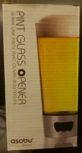 ASOBU Pint Beer Glass with Built-in Bottle Opener in Base - NEW - Picture 1 of 2