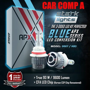 Stark 90W 9600LM LED 8000K Blue Chip Headlight Dual Hi Lo Bulbs - 9007 HB5 (A) - Picture 1 of 9