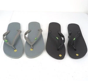 Men's Flip Flops Slippers Sandals Shoes Gray Black Sizes 10-12 New - Picture 1 of 6