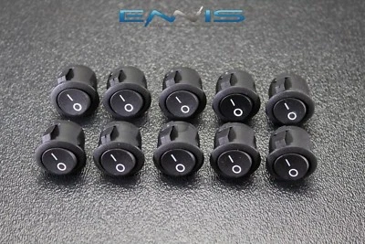 10 PIEZAS INTERRUPTOR BASCULANTE REDONDO 3/4 ENCENDIDO APAGADO 6.5A 250V 13A 125V PALANCA DE 2 PINES IBRRS Foto 1 de 4