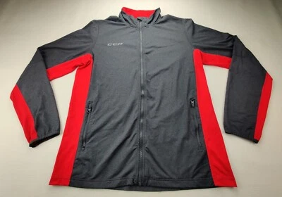 CCM Мужская большой темно серый/красный полный молнии длинным рукавом спортивная куртка  - Изображение 1 из 4