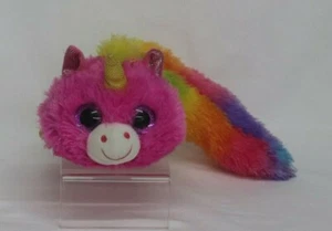Fiesta Fursions Hot Pink Unicorn with Long MultiColor Tie Dye Tail Big Eyes - Picture 1 of 6