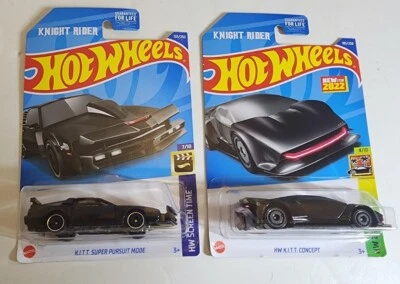 2022 Hot Wheels  K.I.T.T.  Concept & KITT Super Pursuit Mode Lot of 2 Black New - Image 1 of 4