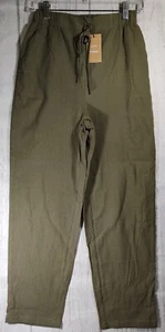 Shein Frenchy Drawstring Waist Wide Leg Olive Green Pants Extra Small (2) NWT - Picture 1 of 5