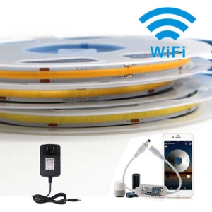 WIFI 1/3/5m COB LED tira WLAN blanca banda barra control de rayas regulable 12V - Imagen 1 de 19