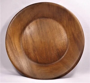 Cuenco en forma de sartén "pastel" de nogal, hecho a mano en un torno, posiblemente vintage - Imagen 1 de 7