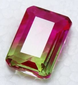 14.55 CT Wonderful Emerald Shape Doublet Watermelon Tourmaline Gemstones - Picture 1 of 9