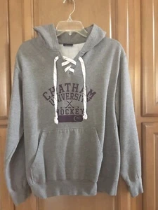 CHATHAM University Womens Gray Hooded Pullover Ice Hockey Sweatshirt ~ Size S - Picture 1 of 9