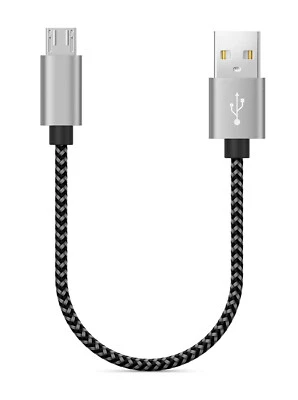 Lote de cable de carga rápida corto micro USB cable de nailon para teléfono Samsung Android Foto 1 de 2