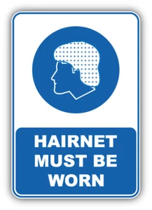Haarnetz muss getragen werden Pflichtschild Auto Autoaufkleber Aufkleber - ''GRÖSSEN'' - Bild 1 von 1