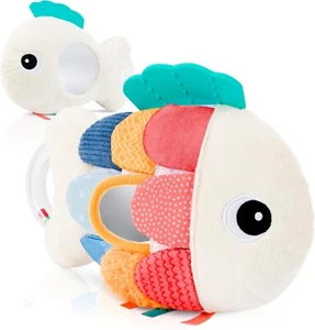 Soft Baby Sensory Toy with Tummy Time Baby Teether Mirror Rattle Squeaker New - Picture 1 of 9