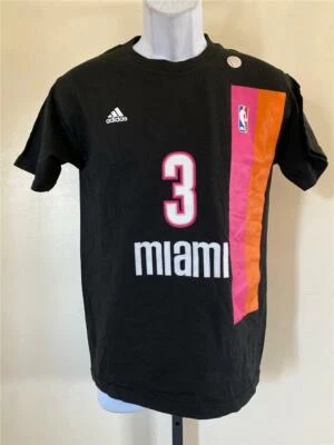 Nueva Camisa Negra Pequeña Minor Flaw Miami Heat #3 Dwyane Wade Para Hombres Talla S Foto 1 de 4