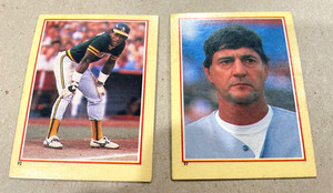 1984 Fleer Star Stickers #92 and #97 Rickey Henderson and Carl Yastrzemski   #