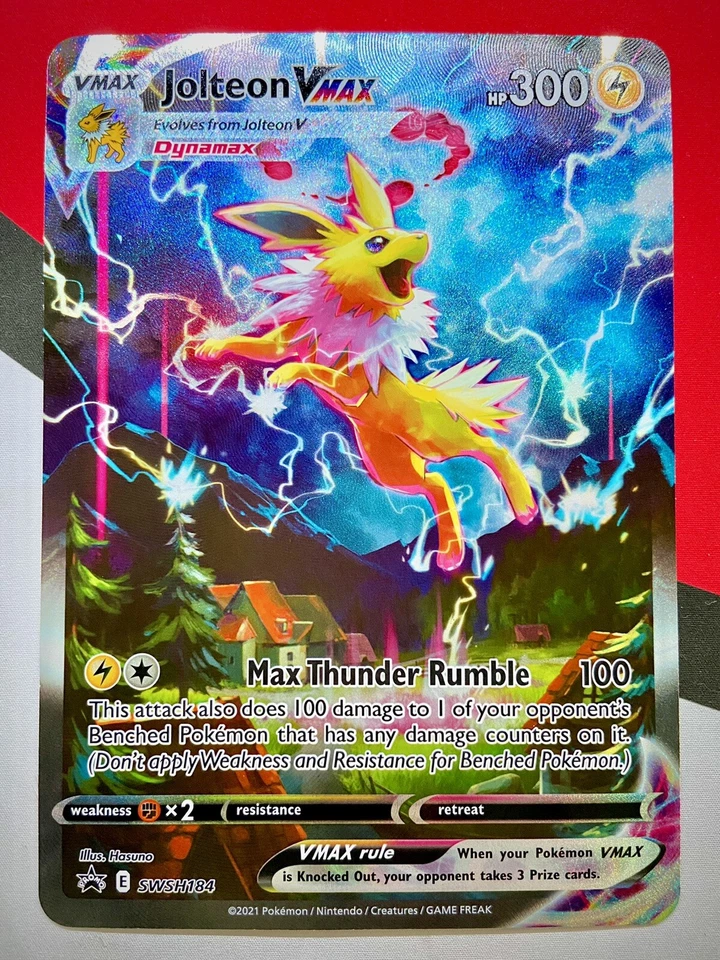 JUMBO Oversized Jolteon VMAX Card Alt Art SWSH184 Pokémon Premium Collection NM - Image 1 of 3