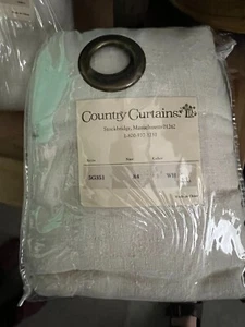 Par CORTINAS COUNTRY MARCA Ojal Top Mezcla Lino Panel 84x52 Crudo Blanco NUEVO - Imagen 1 de 5